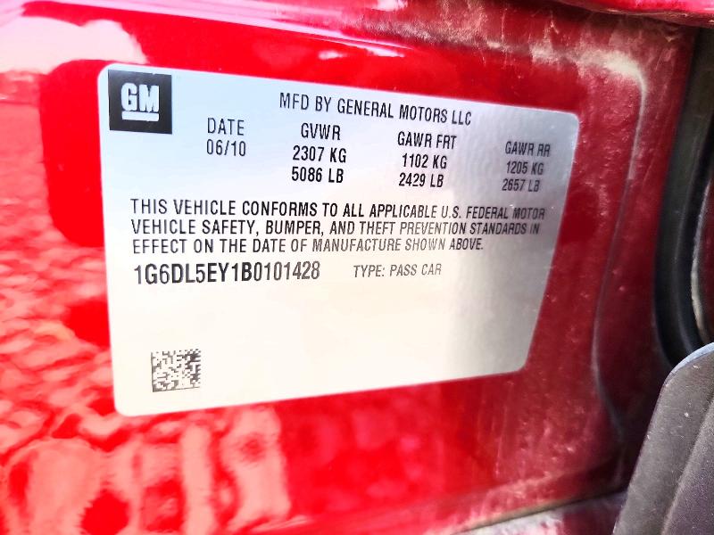 Aukcja sprzedaży 2011 Cadillac Cts, vin: 1G6DL5EY1B0101428, numer aukcji: 61731186