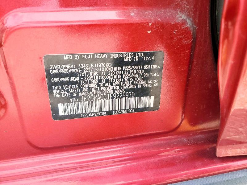 Aukcja sprzedaży 2015 Subaru Xv Crosstrek, vin: JF2GPACC1F9225930, numer aukcji: 63255976