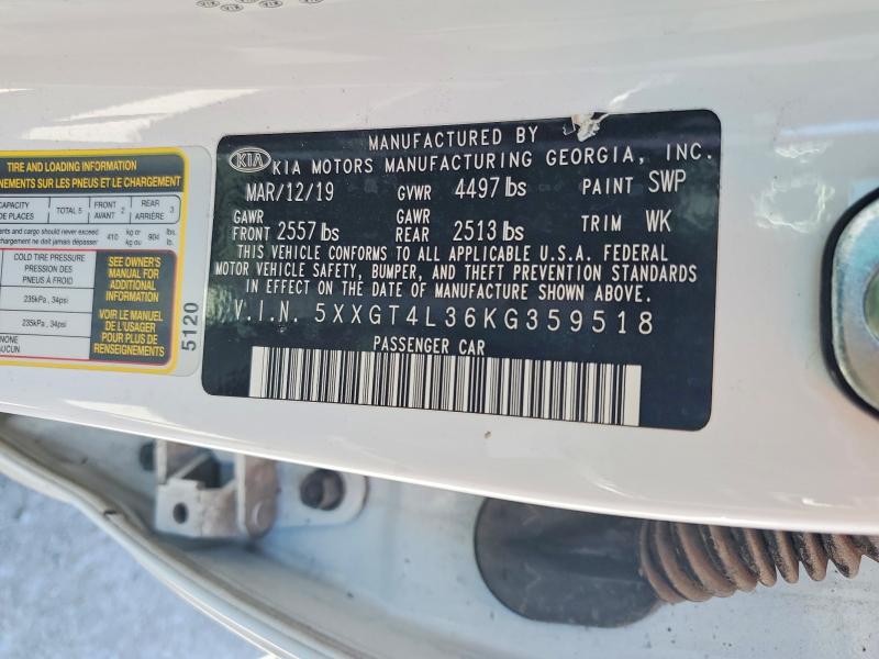Продаж на аукціоні авто 2019 Kia Optima, vin: 5XXGT4L36KG359518, номер лоту: 60500806