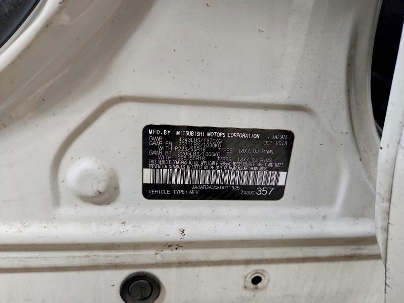 2019 Mitsubishi Outlander Sport მანქანა იყიდება აუქციონზე, vin: JA4AR3AU0KU011325, აუქციონის ნომერი: 61370646