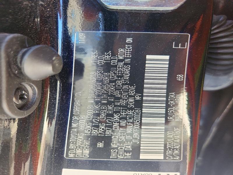 57054376 :رقم المزاد ، JTJBM7FXXA5000261 vin ، 2010 Lexus Gx مزاد بيع