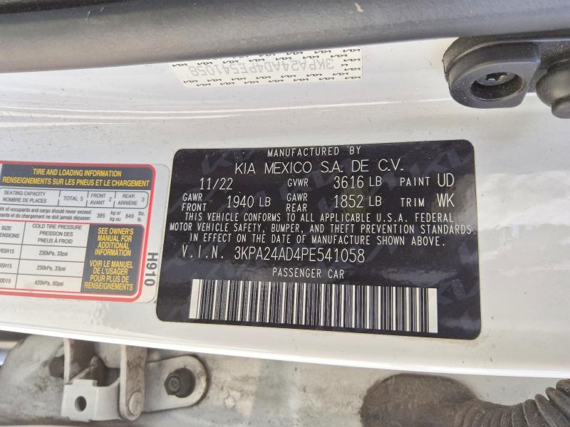 59666746 :رقم المزاد ، 3KPA24AD4PE541058 vin ، 2023 Kia Rio مزاد بيع