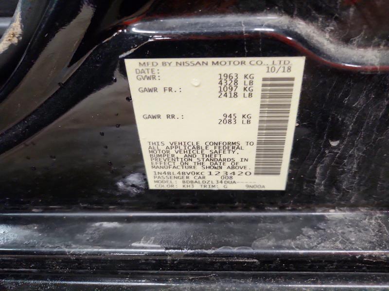 Продаж на аукціоні авто 2019 Nissan Altima, vin: 1N4BL4BV0KC123420, номер лоту: 61959766