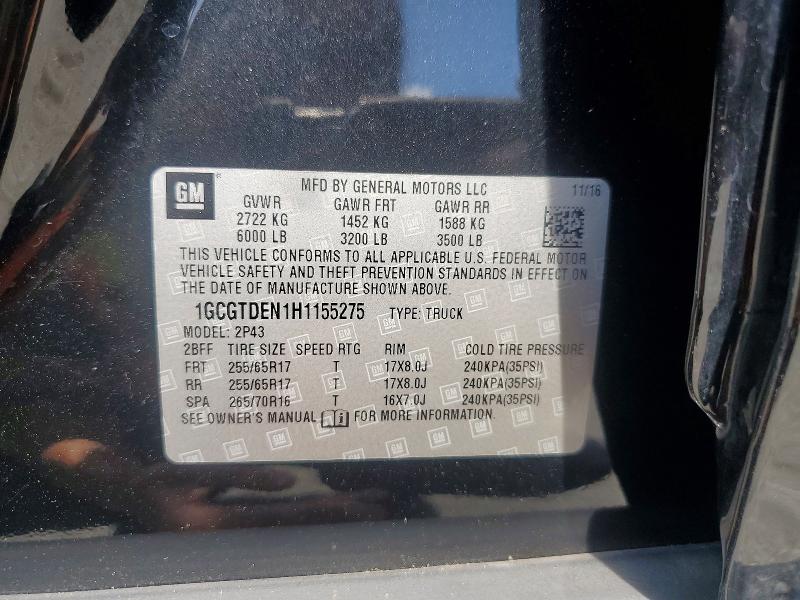 Продажа на аукционе авто 2017 Chevrolet Colorado, vin: 1GCGTDEN1H1155275, номер лота: 59141036