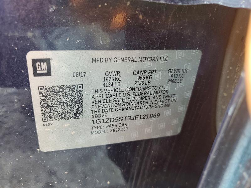 63308696 :رقم المزاد ، 1G1ZD5ST3JF121869 vin ، 2018 Chevrolet Malibu مزاد بيع