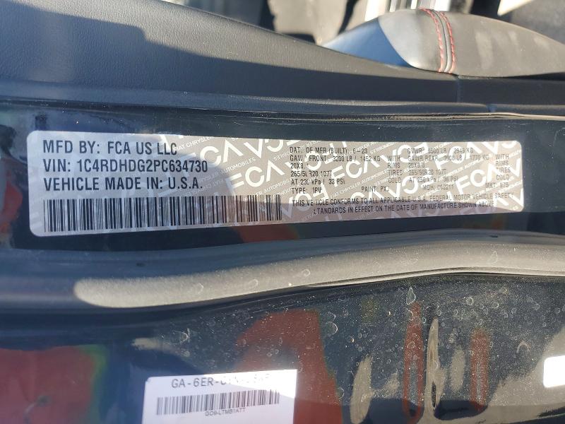 2023 Dodge Durango მანქანა იყიდება აუქციონზე, vin: 1C4RDHDG2PC634730, აუქციონის ნომერი: 59692336
