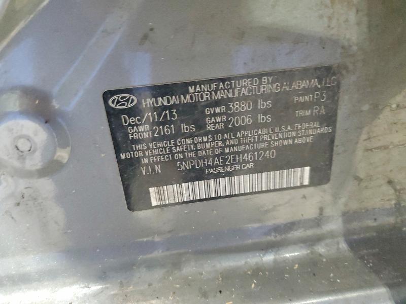 Aukcja sprzedaży 2014 Hyundai Elantra, vin: 5NPDH4AE2EH461240, numer aukcji: 62004636
