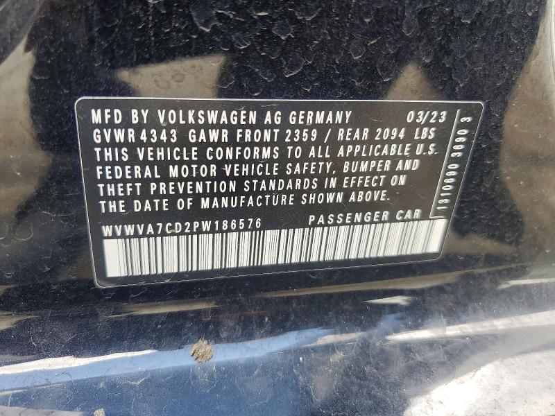 61121986 :رقم المزاد ، WVWVA7CD2PW186576 vin ، 2023 Volkswagen Gti مزاد بيع