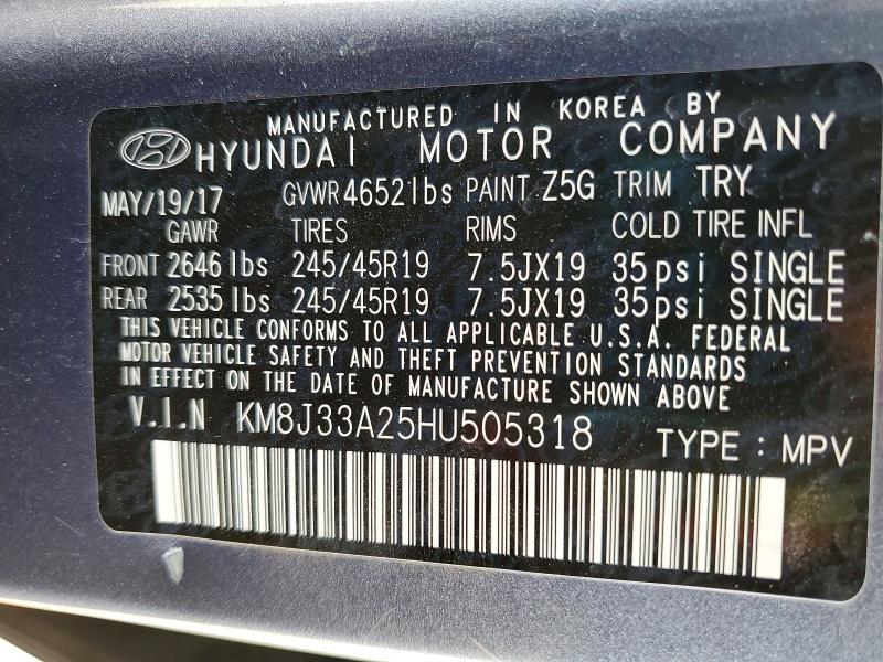 Aukcja sprzedaży 2017 Hyundai Tucson, vin: KM8J33A25HU505318, numer aukcji: 60169236