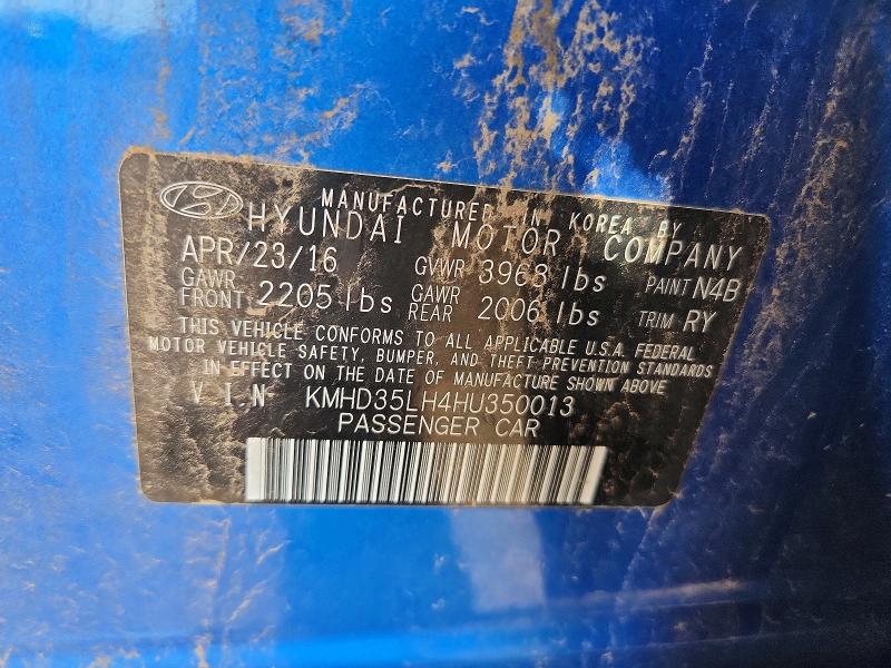 2017 Hyundai Elantra Gt მანქანა იყიდება აუქციონზე, vin: KMHD35LH4HU350013, აუქციონის ნომერი: 62928126