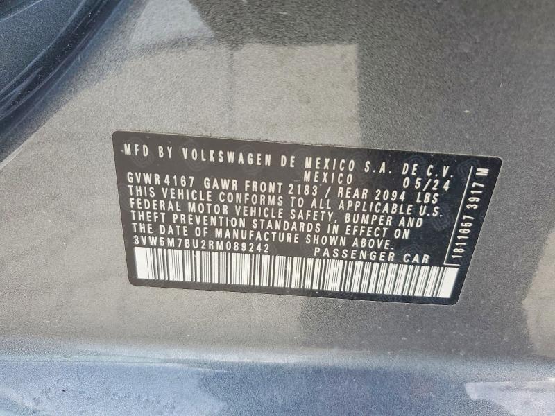 Aukcja sprzedaży 2024 Volkswagen Jetta, vin: 3VW5M7BU2RM089242, numer aukcji: 62804646