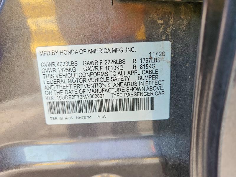 2021 Acura Ilx მანქანა იყიდება აუქციონზე, vin: 19UDE2F73MA002801, აუქციონის ნომერი: 58237266