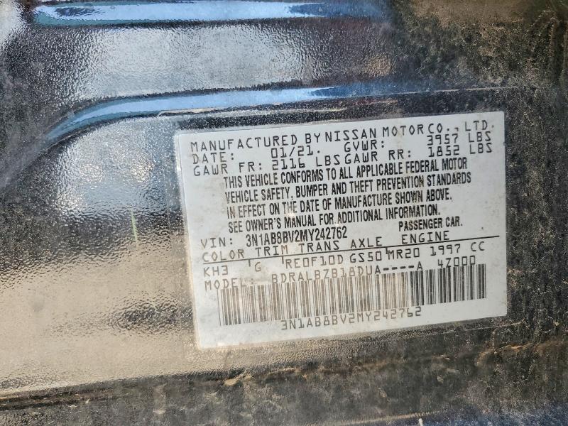 Aukcja sprzedaży 2021 Nissan Sentra, vin: 3N1AB8BV2MY242762, numer aukcji: 59902496