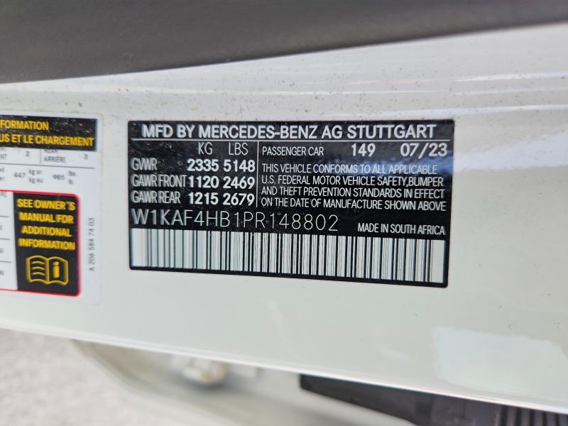 Aukcja sprzedaży 2023 Mercedes-benz C, vin: W1KAF4HB1PR148802, numer aukcji: 59282946