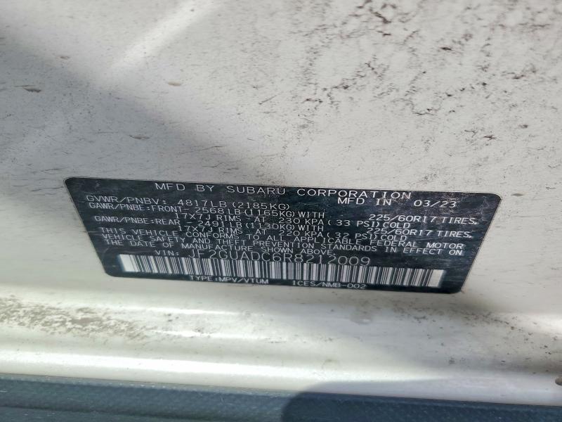 Aukcja sprzedaży 2024 Subaru Crosstrek, vin: JF2GUADC6R8212009, numer aukcji: 61101086