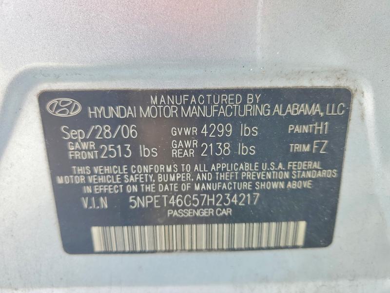 Продаж на аукціоні авто 2007 Hyundai Sonata, vin: 5NPET46C57H234217, номер лоту: 60800866