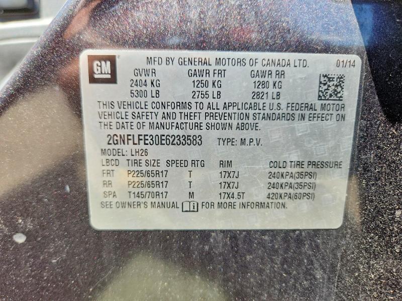 Продаж на аукціоні авто 2014 Chevrolet Equinox, vin: 2GNFLFE30E6233583, номер лоту: 62566086