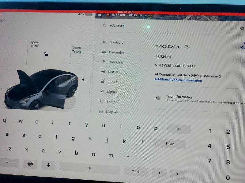 Auction sale of the 2023 Tesla Model 3, vin: 5YJ3E1EAXPF502421, lot number: 60602676
