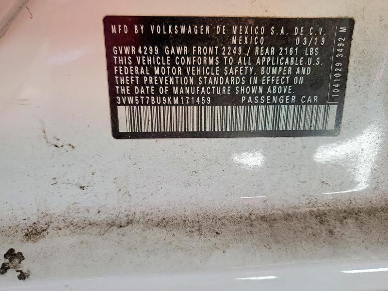 61646366 :رقم المزاد ، 3VW5T7BU9KM171459 vin ، 2019 Volkswagen Jetta مزاد بيع