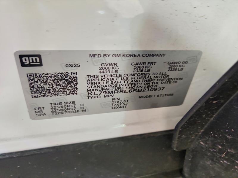 62246526 :رقم المزاد ، KL79MRSL6SB210937 vin ، 2025 Chevrolet Trailblazer مزاد بيع