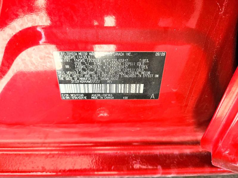 62305486 :رقم المزاد ، 2T3ZF4DV4AW017237 vin ، 2010 Toyota Rav4 مزاد بيع