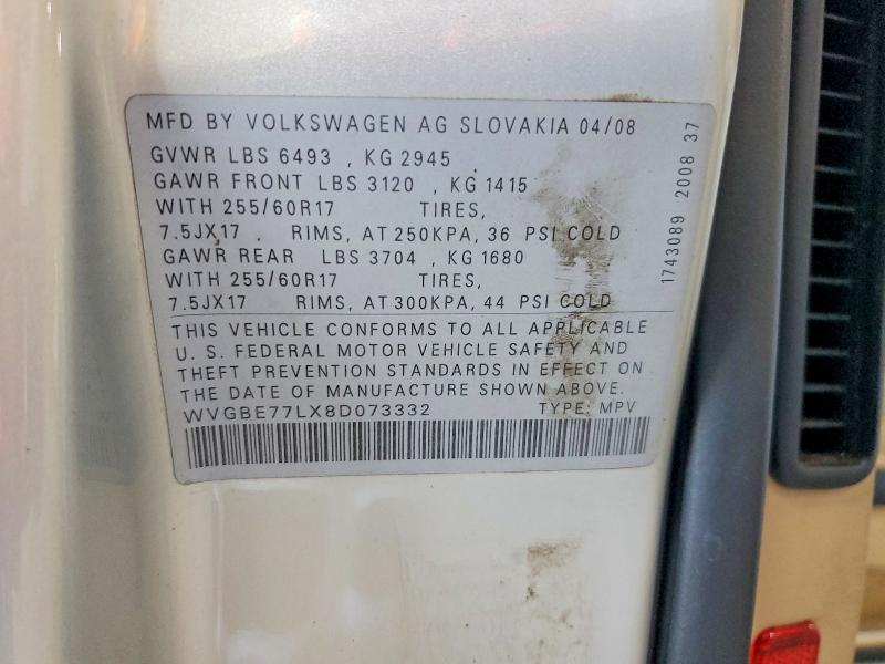 Aukcja sprzedaży 2008 Volkswagen Touareg 2, vin: WVGBE77LX8D073332, numer aukcji: 62814236