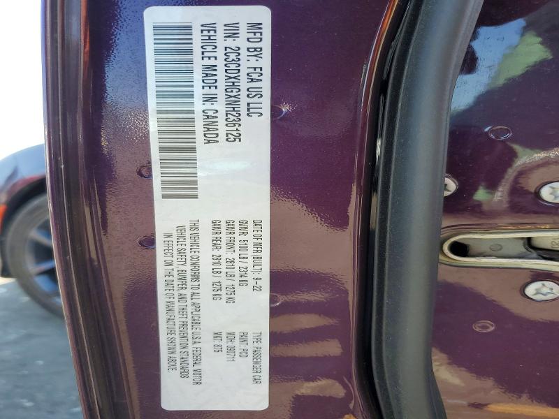 2022 Dodge Charger მანქანა იყიდება აუქციონზე, vin: 2C3CDXHGXNH236125, აუქციონის ნომერი: 63245616
