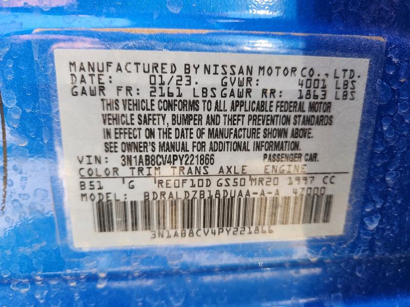 Aukcja sprzedaży 2023 Nissan Sentra, vin: 3N1AB8CV4PY221866, numer aukcji: 59901756