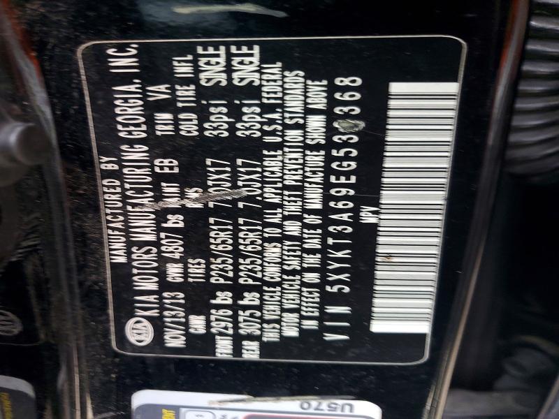 62331896 :رقم المزاد ، 5XYKT3A69EG536368 vin ، 2014 Kia Sorento مزاد بيع