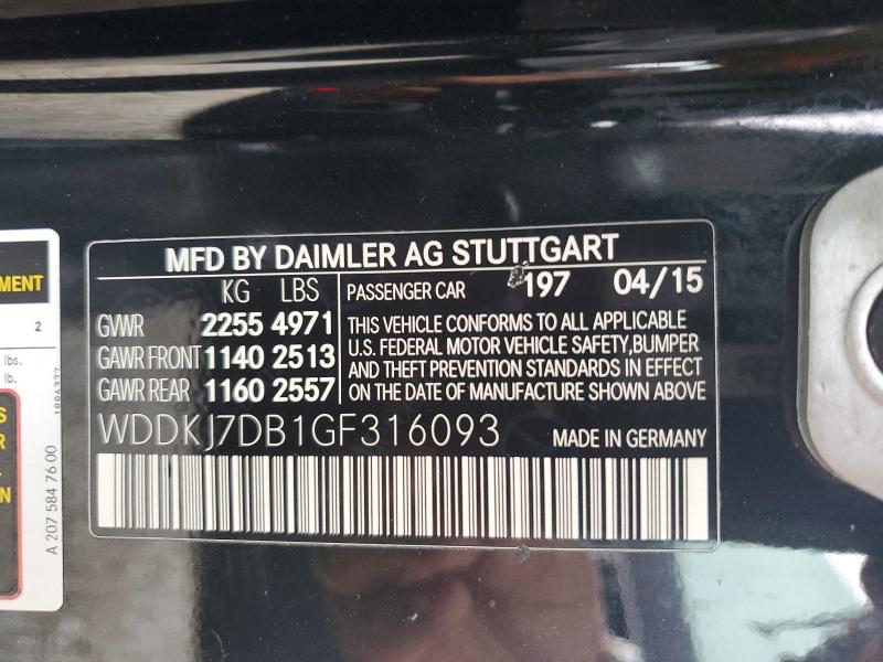 Aukcja sprzedaży 2016 Mercedes-benz E, vin: WDDKJ7DB1GF316093, numer aukcji: 59912626