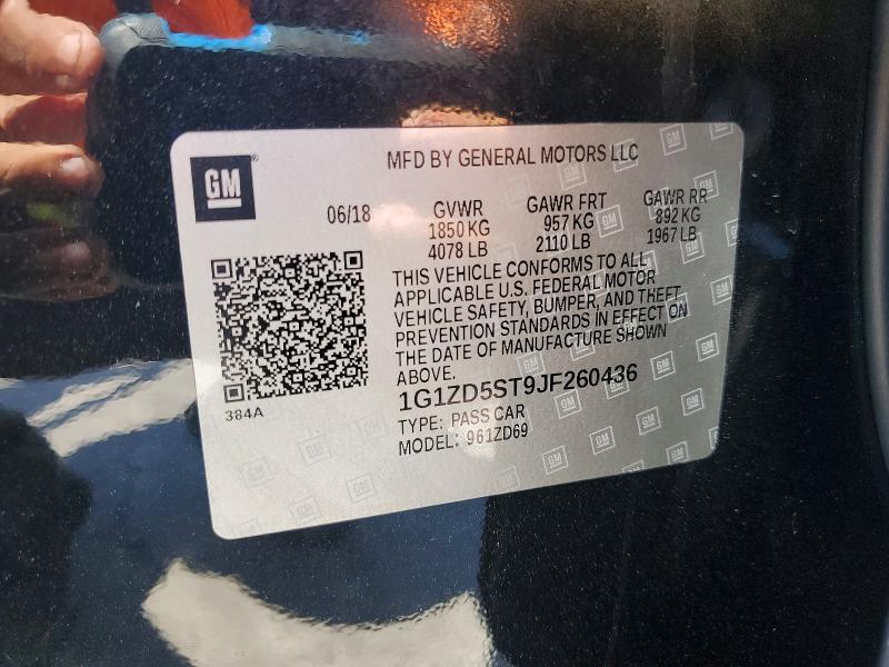 61351016 :رقم المزاد ، 1G1ZD5ST9JF260436 vin ، 2018 Chevrolet Malibu مزاد بيع