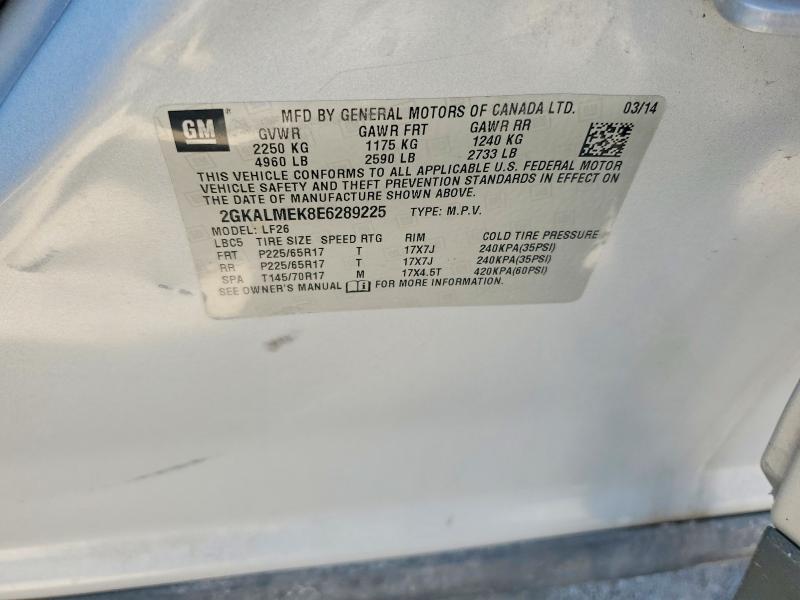 60274796 :رقم المزاد ، 2GKALMEK8E6289225 vin ، 2014 Gmc Terrain مزاد بيع
