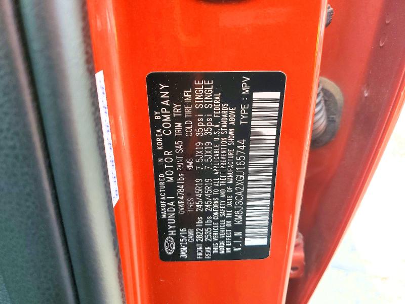 60892146 :رقم المزاد ، KM8J3CA2XGU165744 vin ، 2016 Hyundai Tucson مزاد بيع