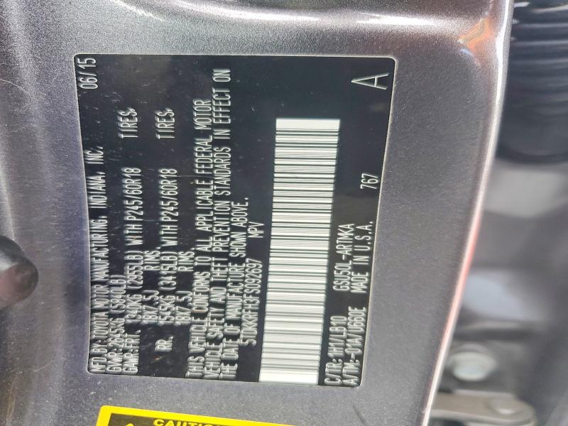 Продажа на аукционе авто 2015 Toyota Highlander, vin: 5TDKKRFH3FS092697, номер лота: 59354286