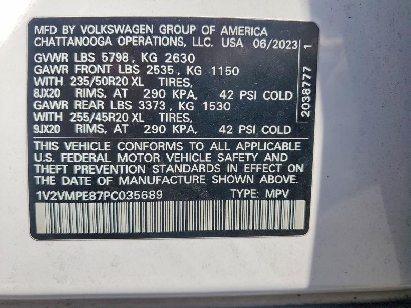 Продаж на аукціоні авто 2023 Volkswagen Id.4, vin: 1V2VMPE87PC035689, номер лоту: 62989676