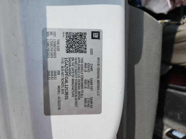 Aukcja sprzedaży 2020 Chevrolet Express G3500, vin: 1GAZGPFG4L1213931, numer aukcji: 60571856