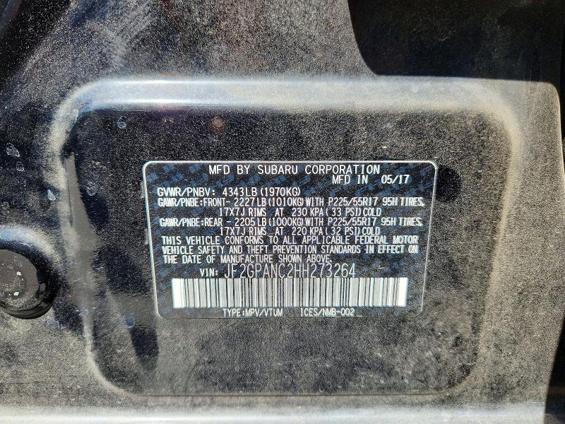 Продаж на аукціоні авто 2017 Subaru Crosstrek, vin: JF2GPANC2HH273264, номер лоту: 62536836