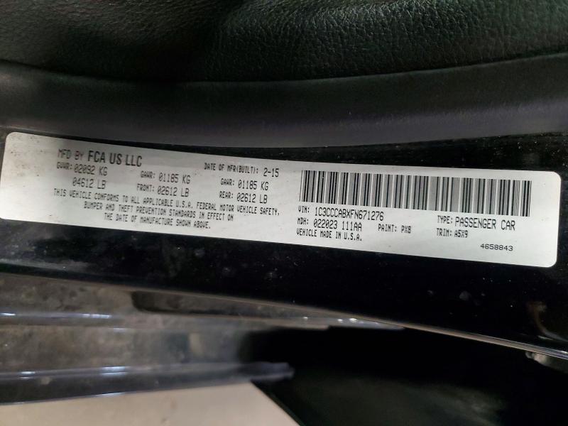 Aukcja sprzedaży 2015 Chrysler 200, vin: 1C3CCCABXFN671276, numer aukcji: 62315156