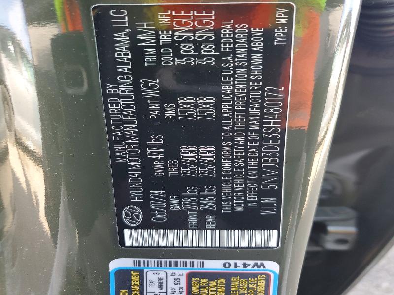 2025 Hyundai Tucson მანქანა იყიდება აუქციონზე, vin: 5NMJB3DE3SH480172, აუქციონის ნომერი: 61576666