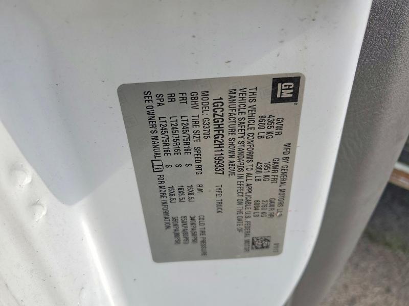 Продаж на аукціоні авто 2017 Chevrolet Express G3500, vin: 1GCZGHFG2H1199337, номер лоту: 59851086