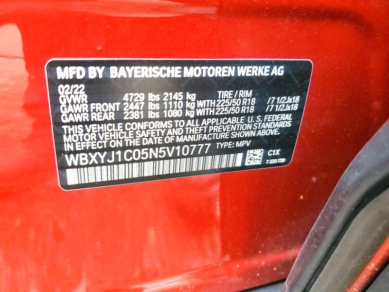 Aukcja sprzedaży 2022 Bmw X2, vin: WBXYJ1C05N5V10777, numer aukcji: 60678016