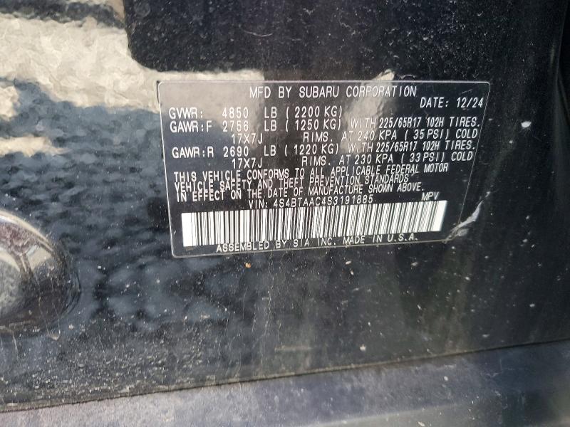 Aukcja sprzedaży 2025 Subaru Outback, vin: 4S4BTAAC4S3191885, numer aukcji: 63371596