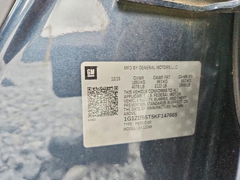 Aukcja sprzedaży 2019 Chevrolet Malibu, vin: 1G1ZD5ST5KF147665, numer aukcji: 62422506
