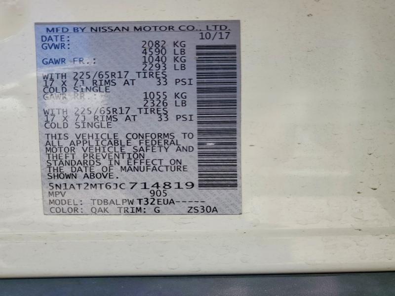 Продажа на аукционе авто 2018 Nissan Rogue, vin: 5N1AT2MT6JC714819, номер лота: 60397966