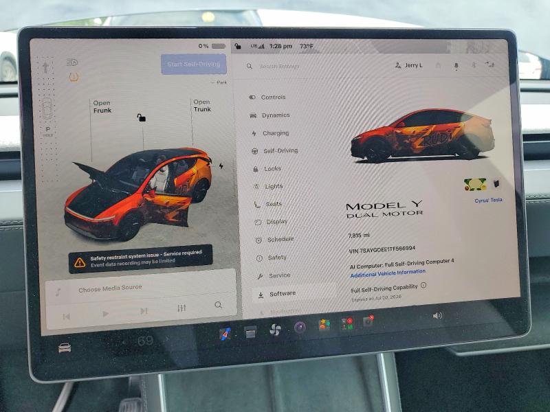 Продажа на аукционе авто 2026 Tesla Model Y, vin: 7SAYGDEE1TF566994, номер лота: 61201706