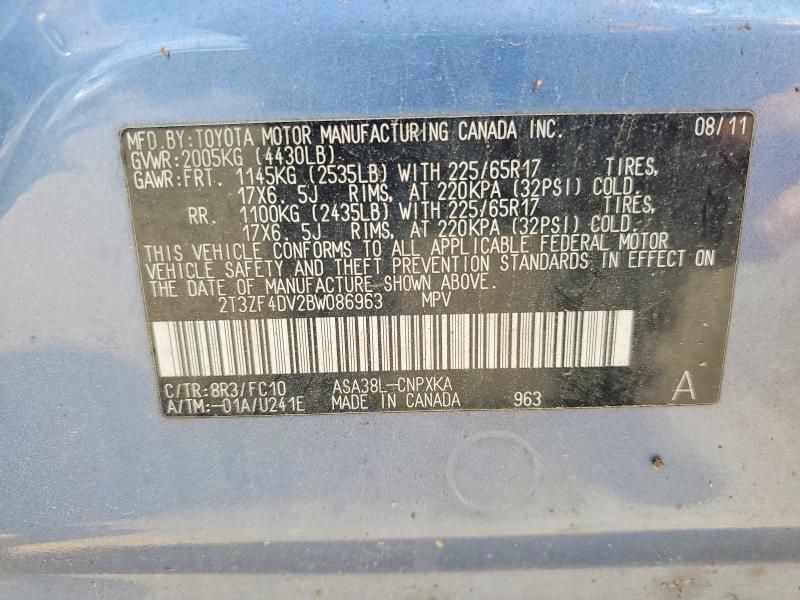Продажа на аукционе авто 2011 Toyota Rav4, vin: 2T3ZF4DV2BW086963, номер лота: 60655626