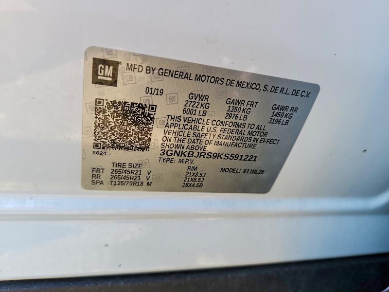 Продажа на аукционе авто 2019 Chevrolet Blazer, vin: 3GNKBJRS9KS591221, номер лота: 59900776