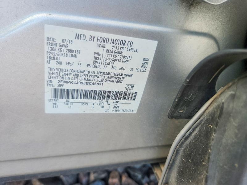 Aukcja sprzedaży 2018 Ford Edge, vin: 2FMPK4J99JBC46831, numer aukcji: 60889826