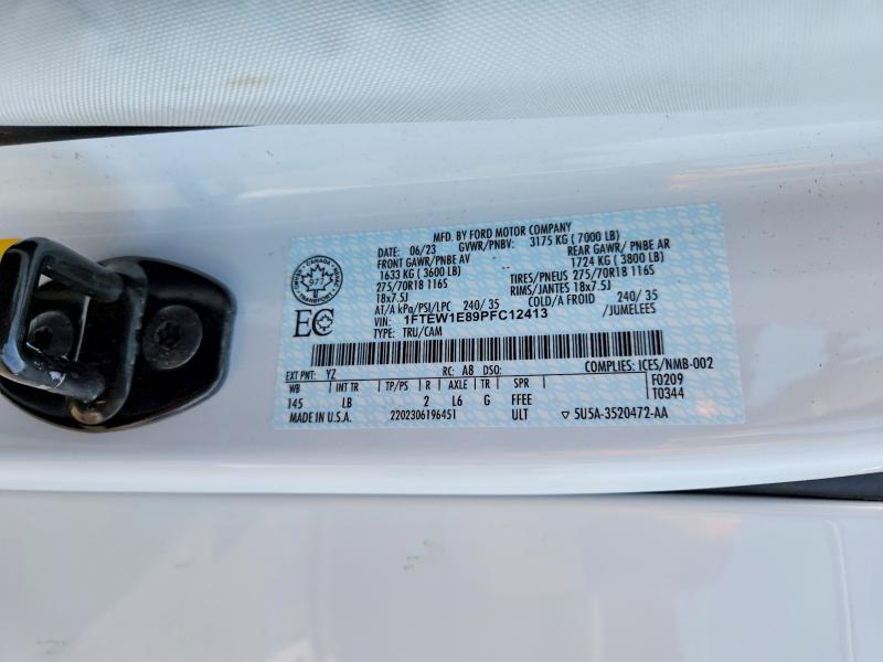 62221726 :رقم المزاد ، 1FTEW1E89PFC12413 vin ، 2023 Ford F150 مزاد بيع