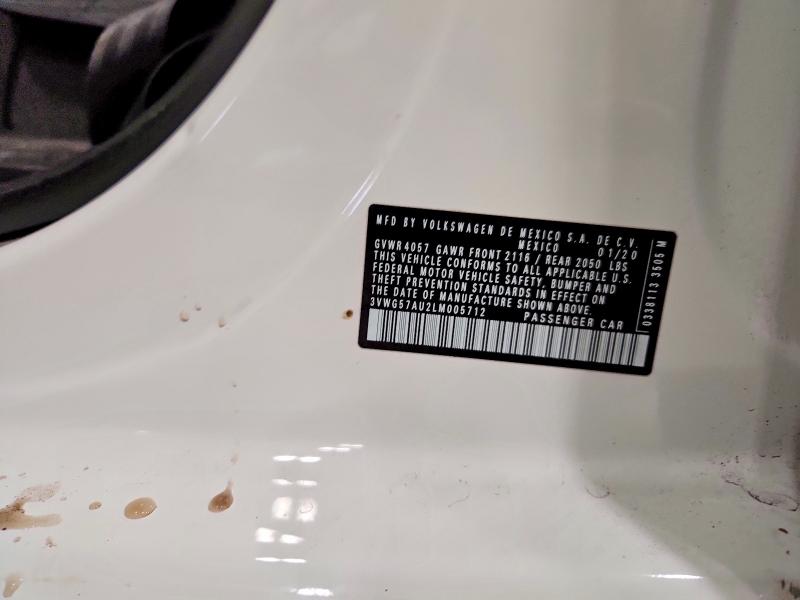 Aukcja sprzedaży 2020 Volkswagen Golf, vin: 3VWG57AU2LM005712, numer aukcji: 85769905